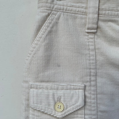 Corduroy Cargo Shorts Ivory