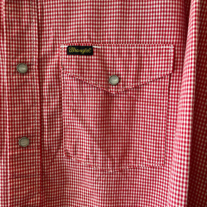 Gingham Check Western Shirt Red