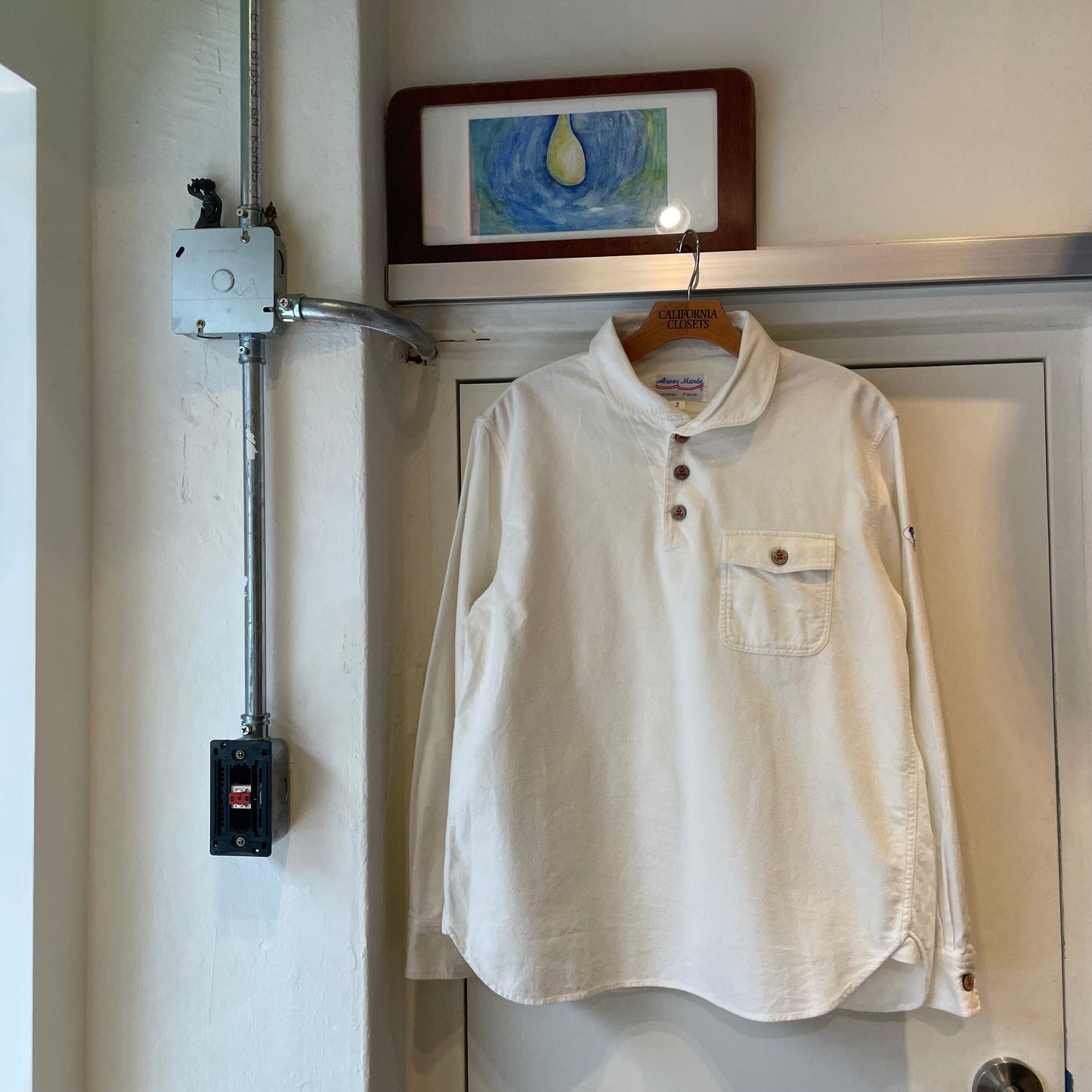 Sailor Collar Pullover Shirt White