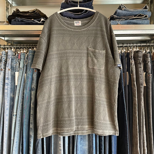 Diamond Jacquard Pocket Tee Black