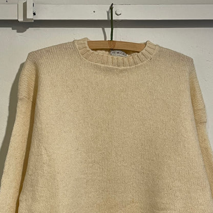 Shetland Wool Knit Sweater Ivory