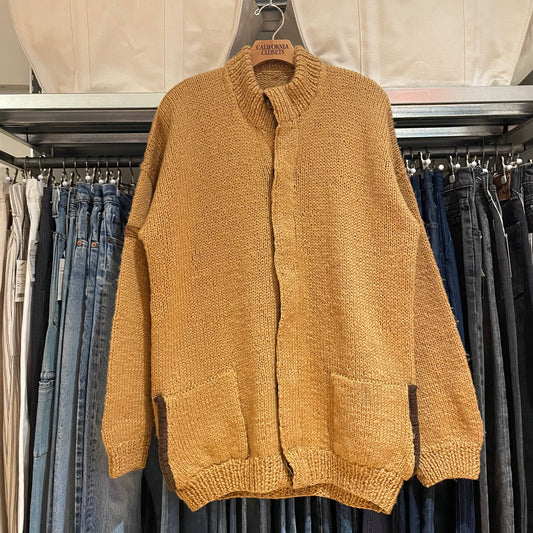 Chunky Knit Zip Cardigan Camel