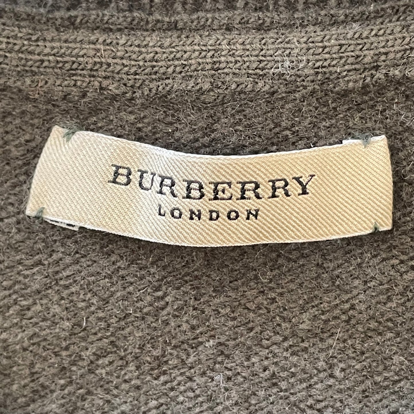 Elbow Patch Virgin Wool Knit Sweater Khaki