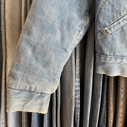 Lined Denim Work Jacket with Courduroy Collar