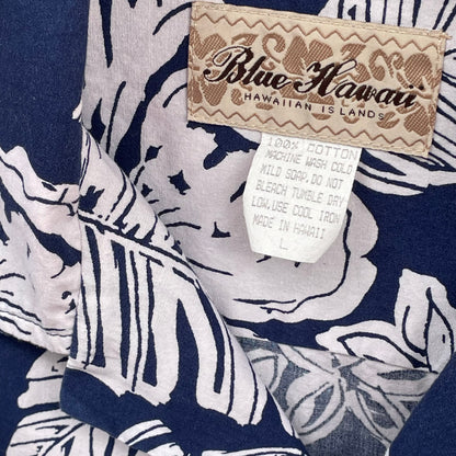 Floral Aloha Shirt Navy