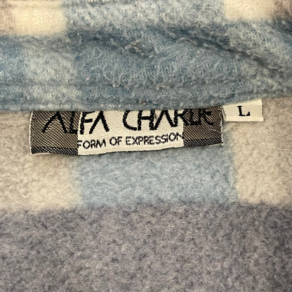 Plaid Fleece Shirt Jacket Blue