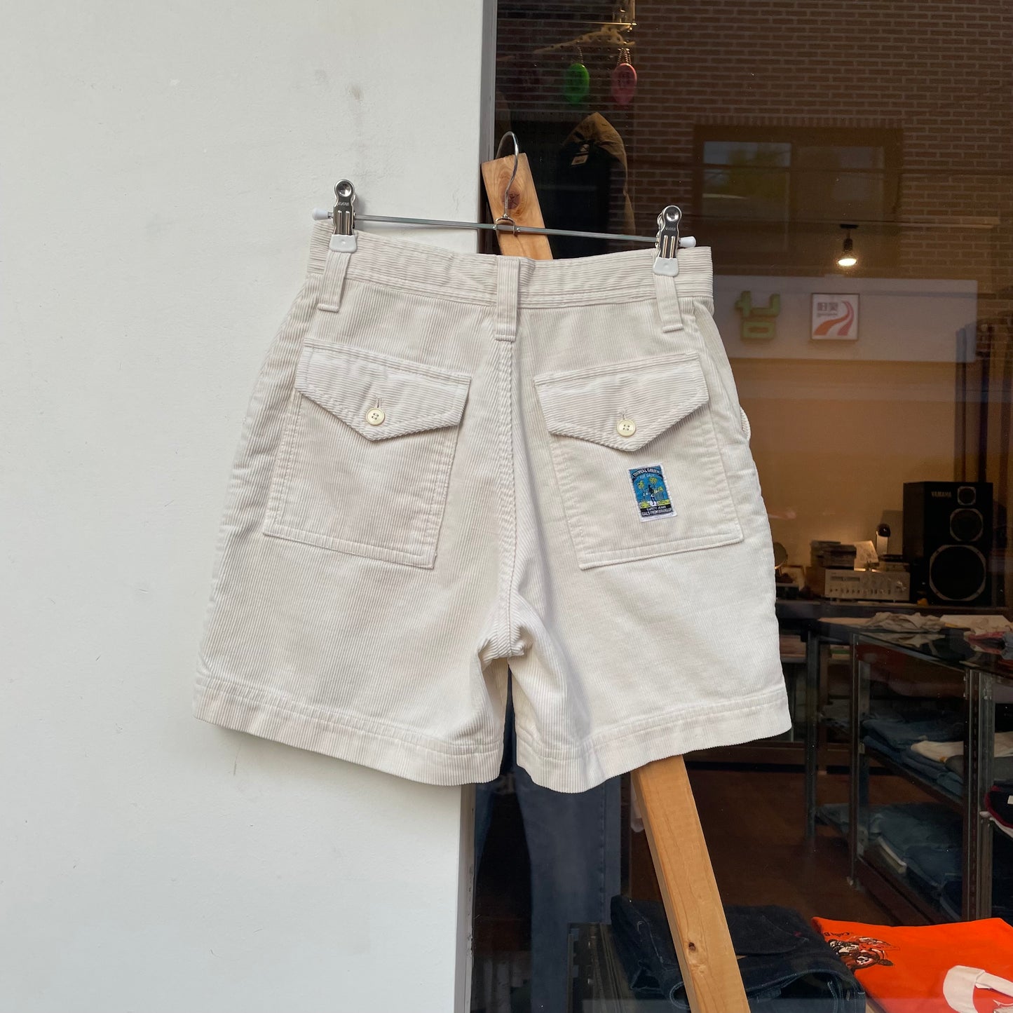 Corduroy Cargo Shorts Ivory