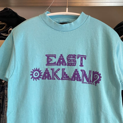 East Oakland Text Logo Tee Blue