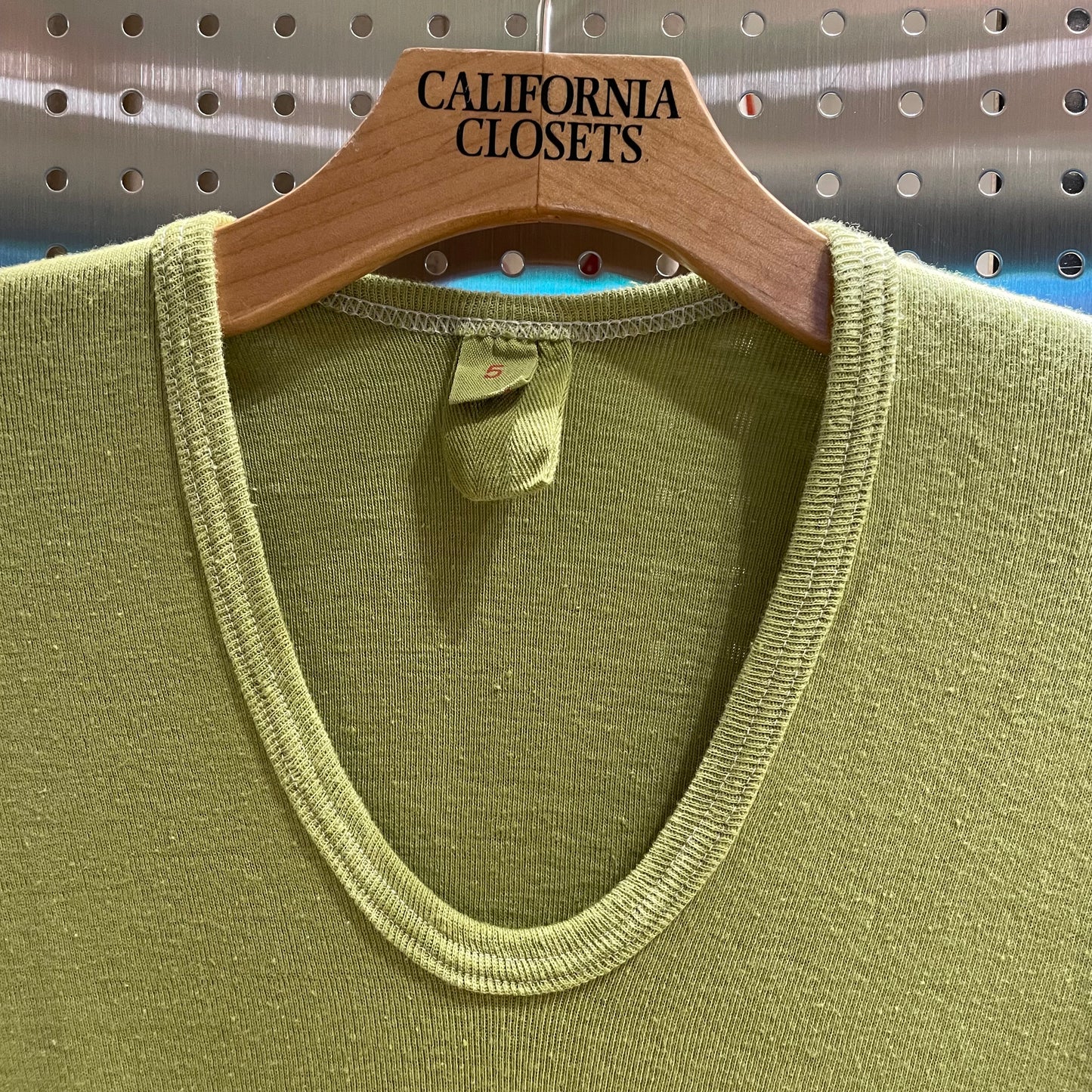 Dyed German Military U-Neck L/S T-Shirt Green