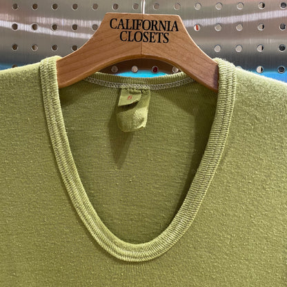 Dyed German Military U-Neck L/S T-Shirt Green