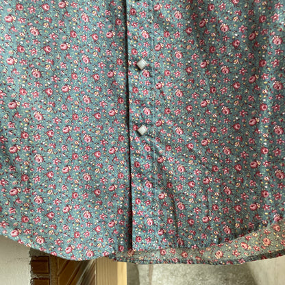 Floral Werstern Shirt Blue