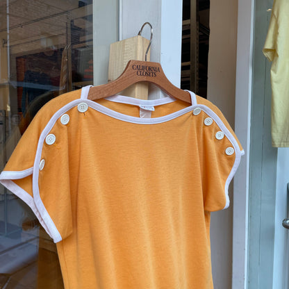 Snap Button T-Shirt Yellow