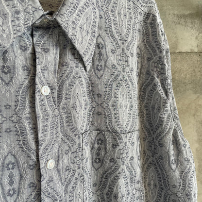Pattern Short Sleeve Shirt Gray
