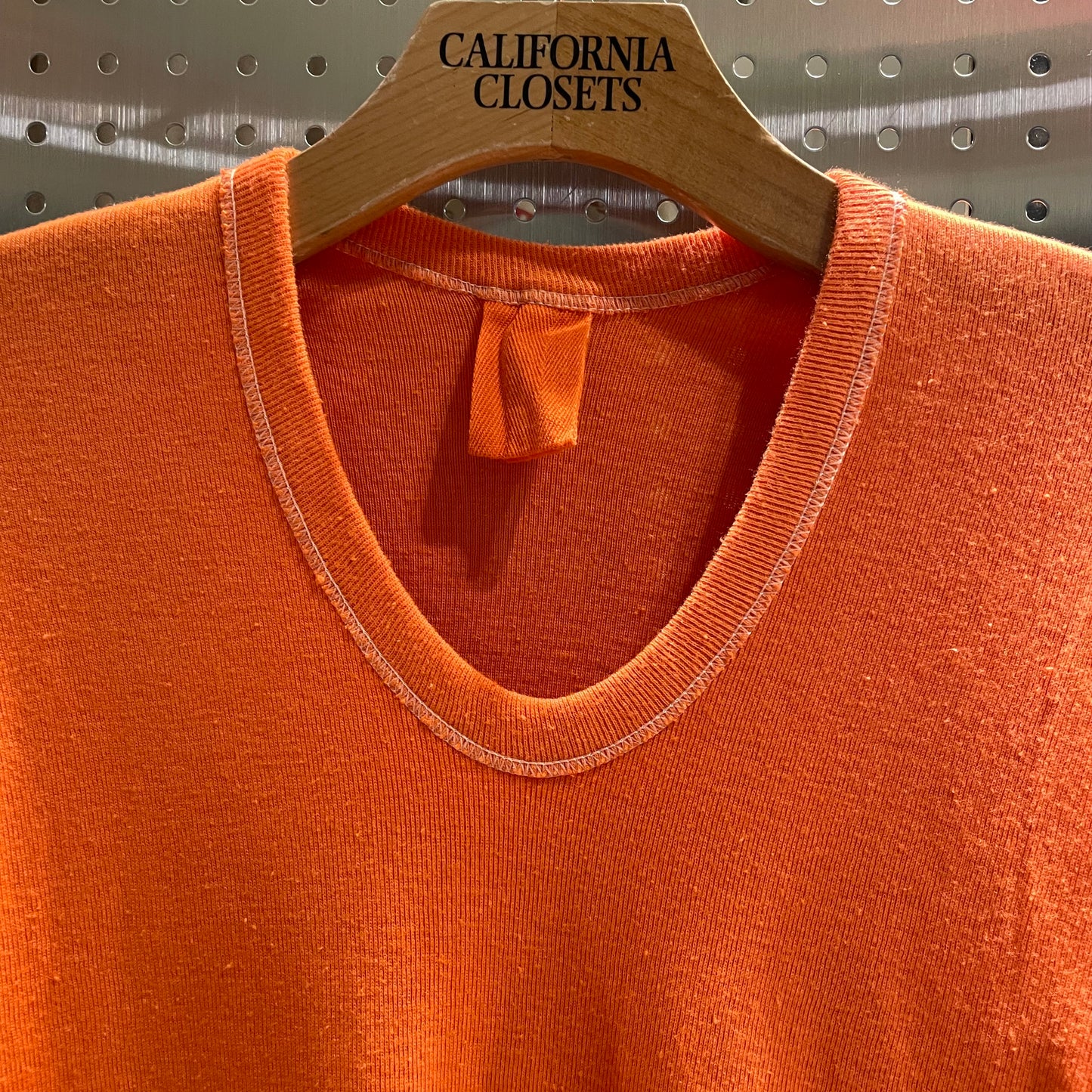 Dyed German Military U-Neck L/S T-Shirt Orange