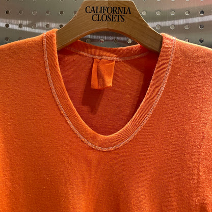 Dyed German Military U-Neck L/S T-Shirt Orange
