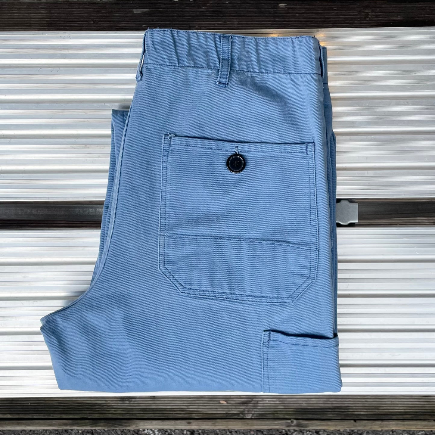 Bleached French Work Pants Blue