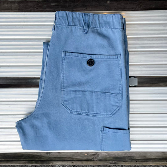 Bleached French Work Pants Blue