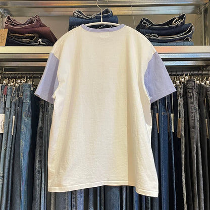 Bet You Can't Cartoon Ringer Tee White Lav