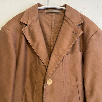 Beige Cotton Tailored Blazer