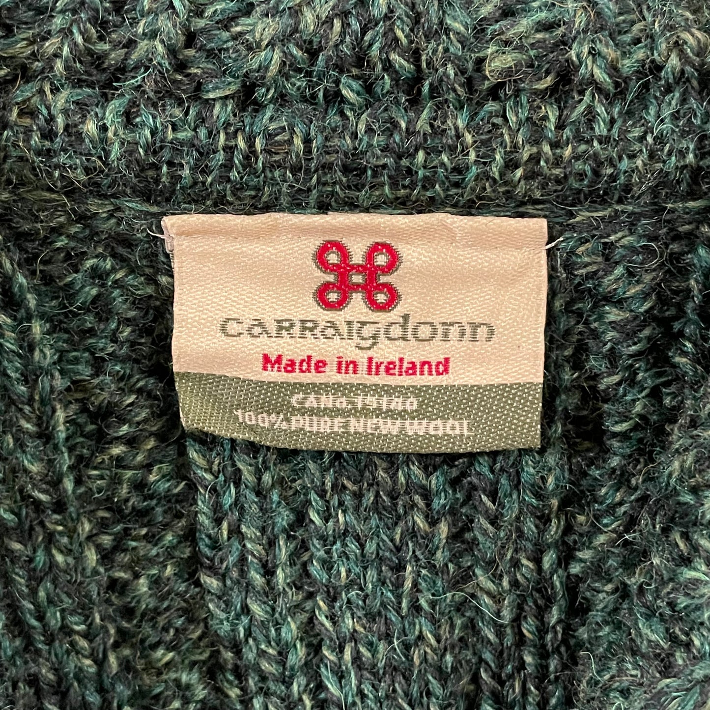 Cable Knit Wool Cardigan Green