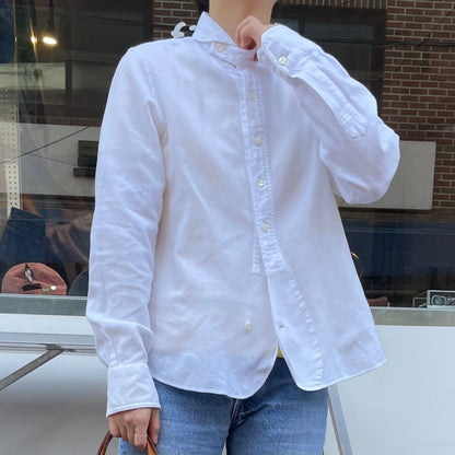 Round Collar Shirt White
