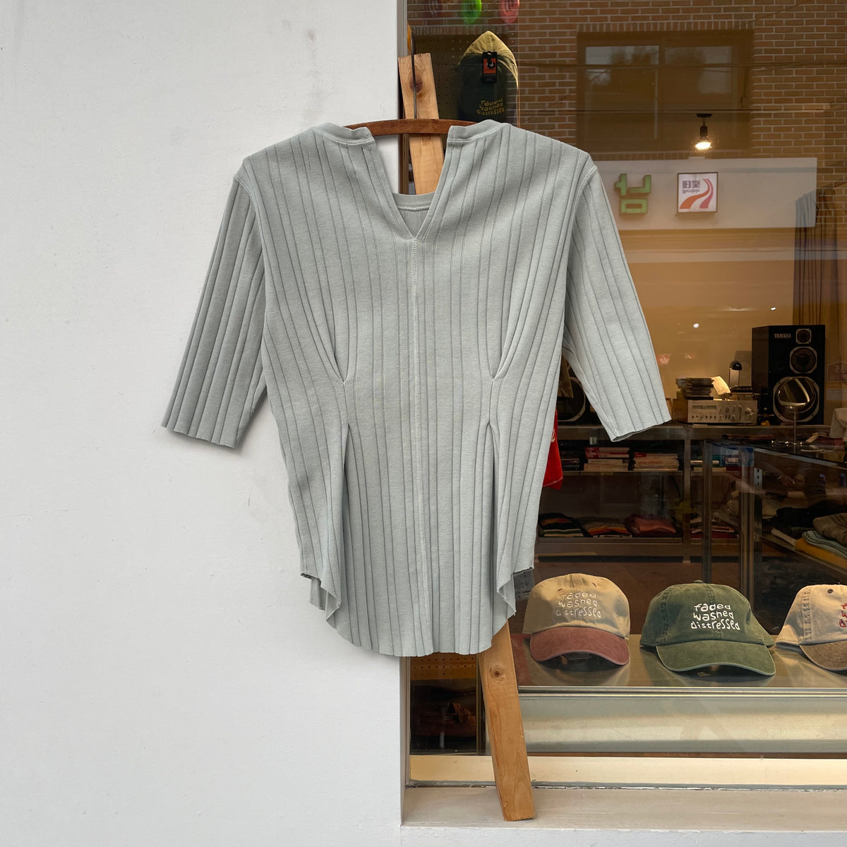 Rib Tuck T-Shirt Short Sleeve Green