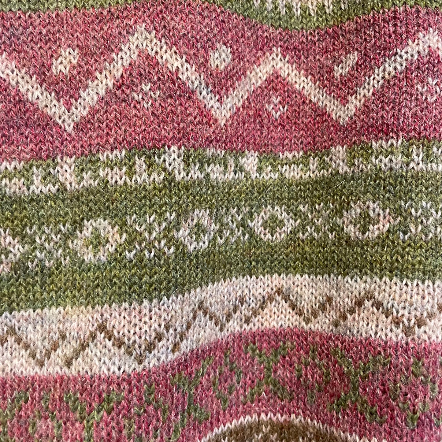 Fair Isle Knit Cardigan Green