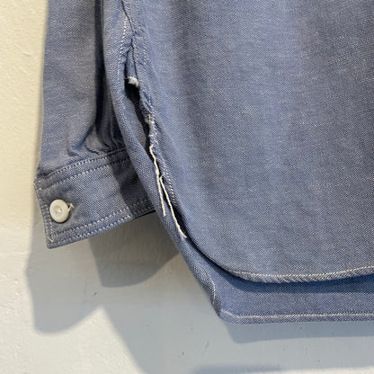 Chambray Band Collar Work Shirt Light Blue