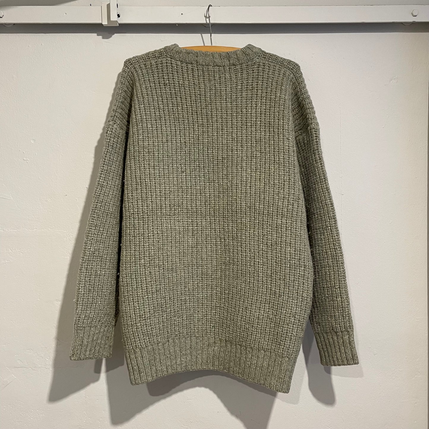 Wool/Silk Ribbed Knit Sweater Mint