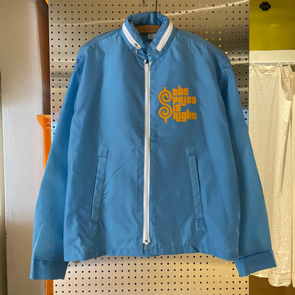 Contrast Zip Jacket Blue Nylon