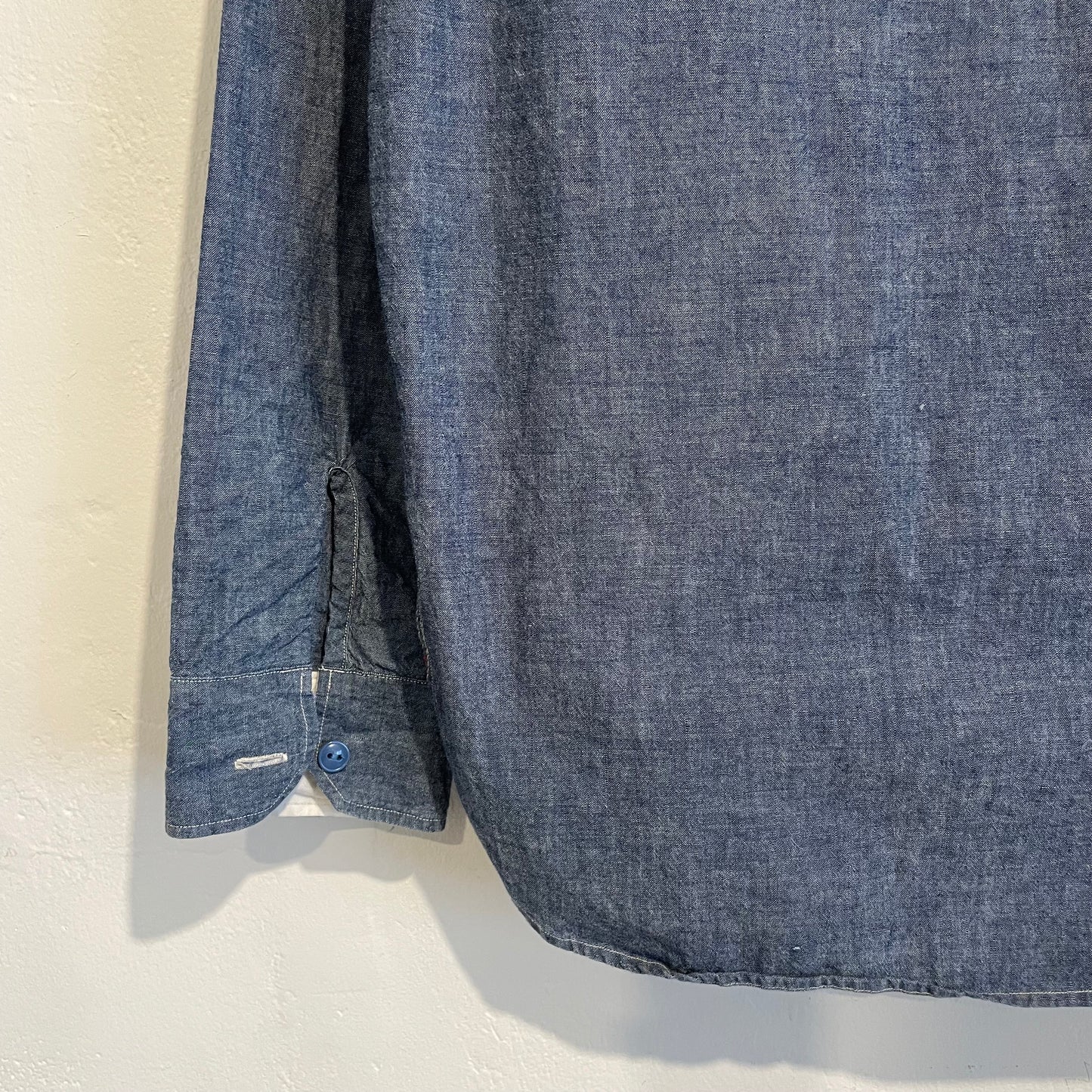 3-Pochet Chambray Shirt Blue