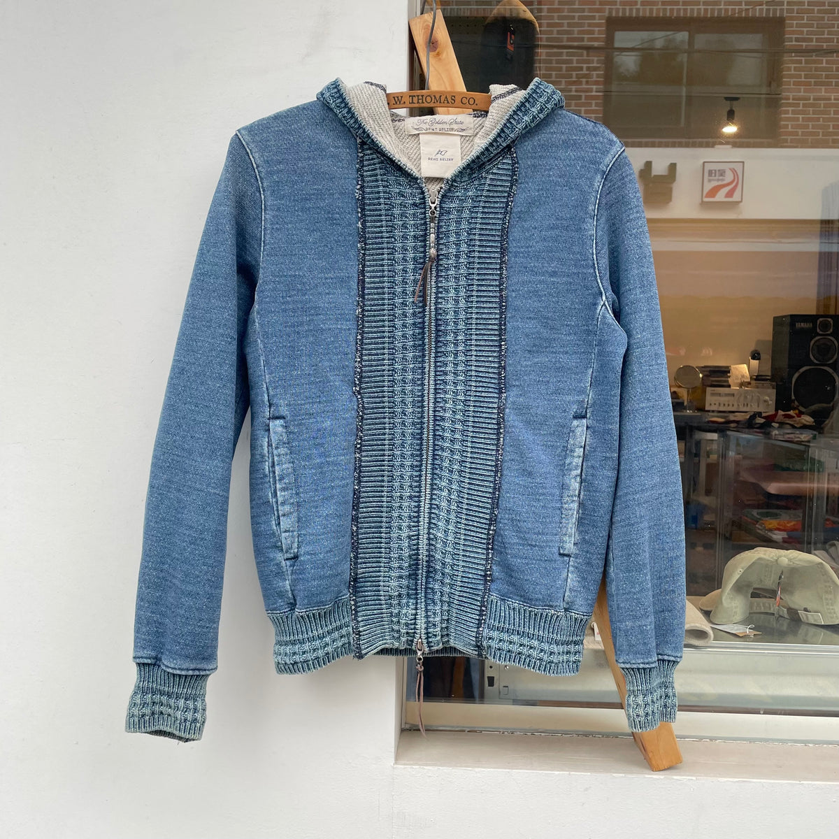Washed Zip Hoodie Blue