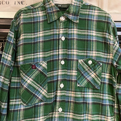 Tartan Flannel Shirt Green Cotton