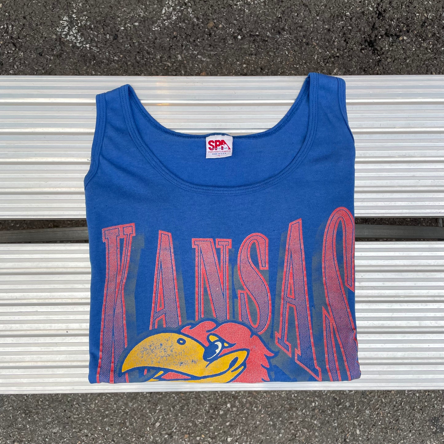 University of Kansas Jayhawks KU Mascot Faded Tank Top