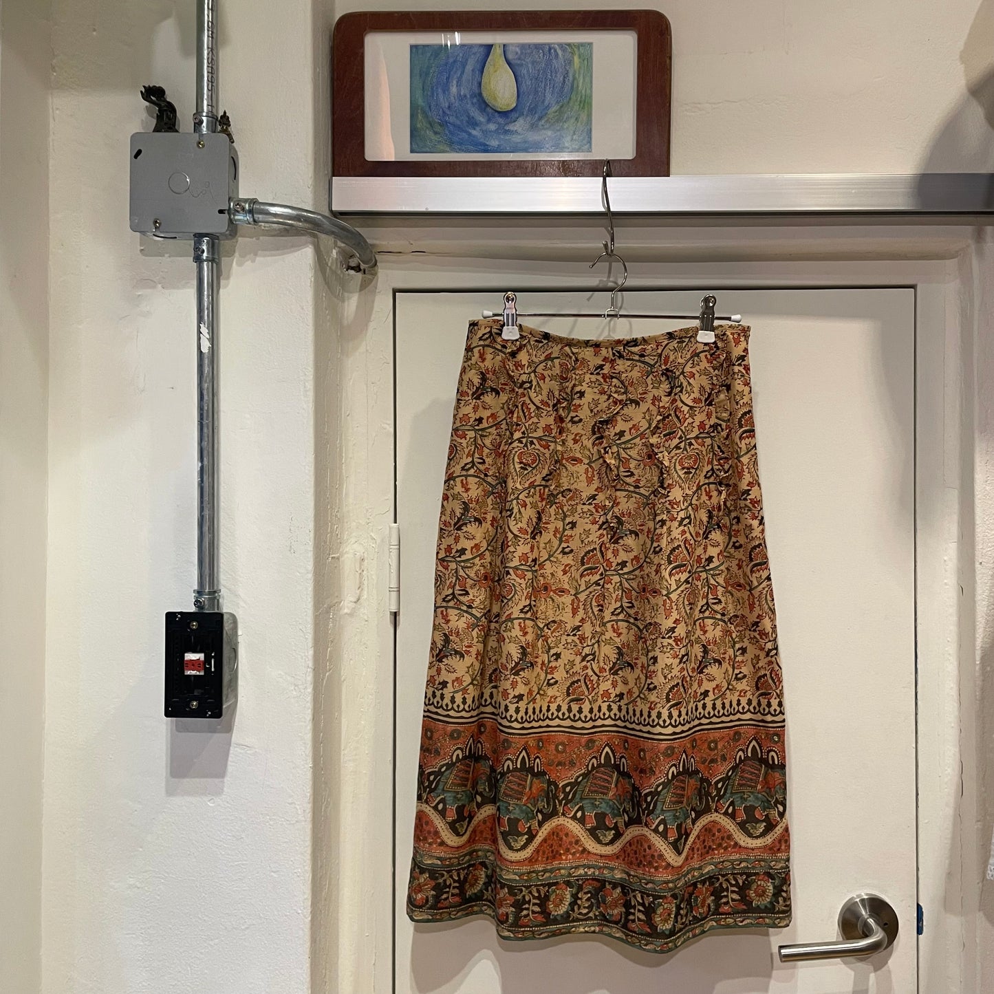 Ethnic Midi Skirt Brown
