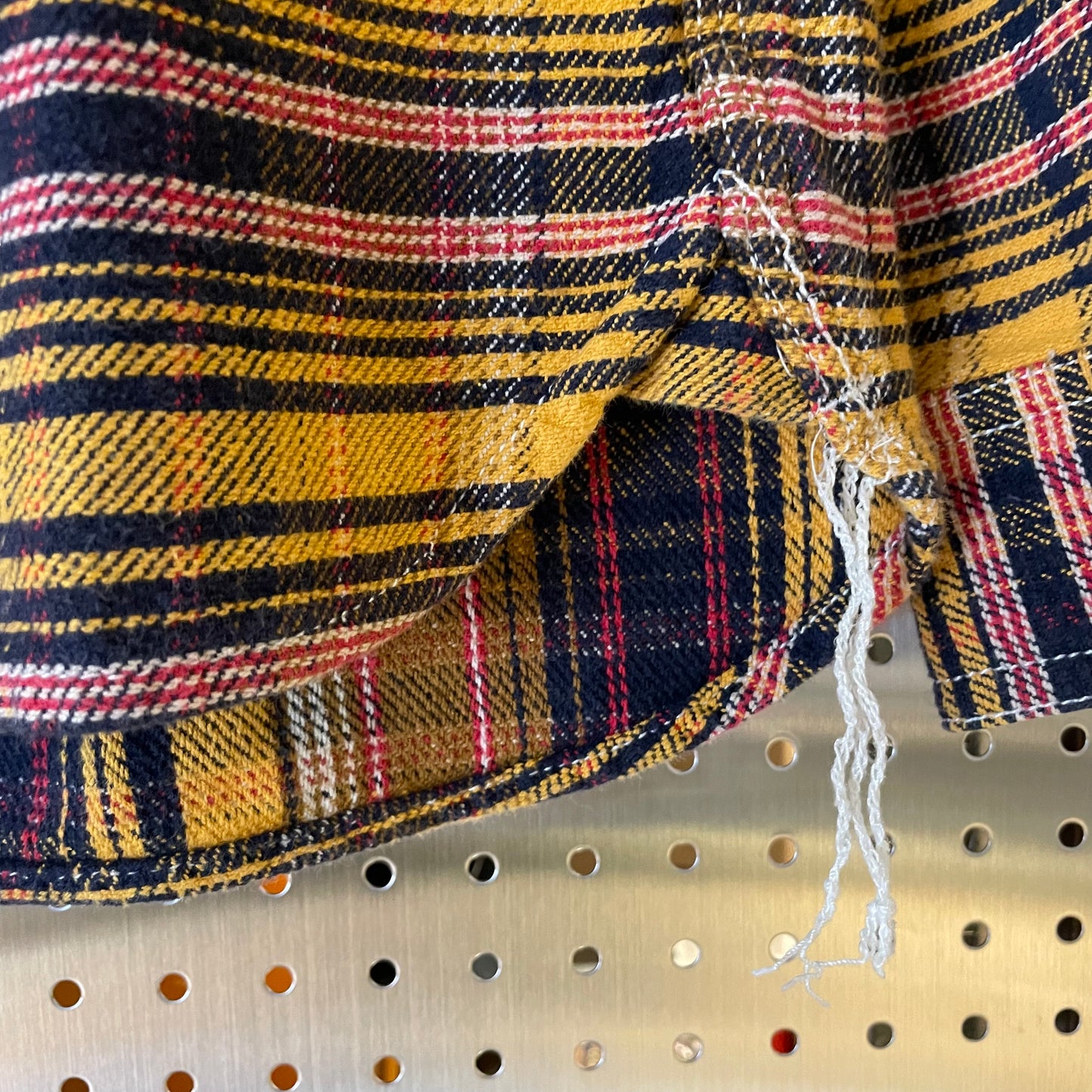 Plaid Flannel Work Shirt Yellow/Navy