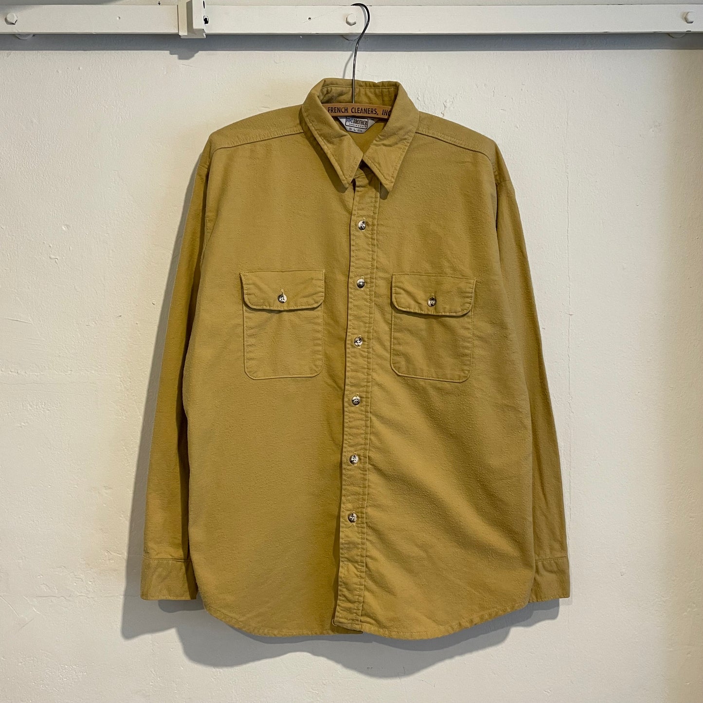 Chamois Cloth Flannel Shirt Khaki