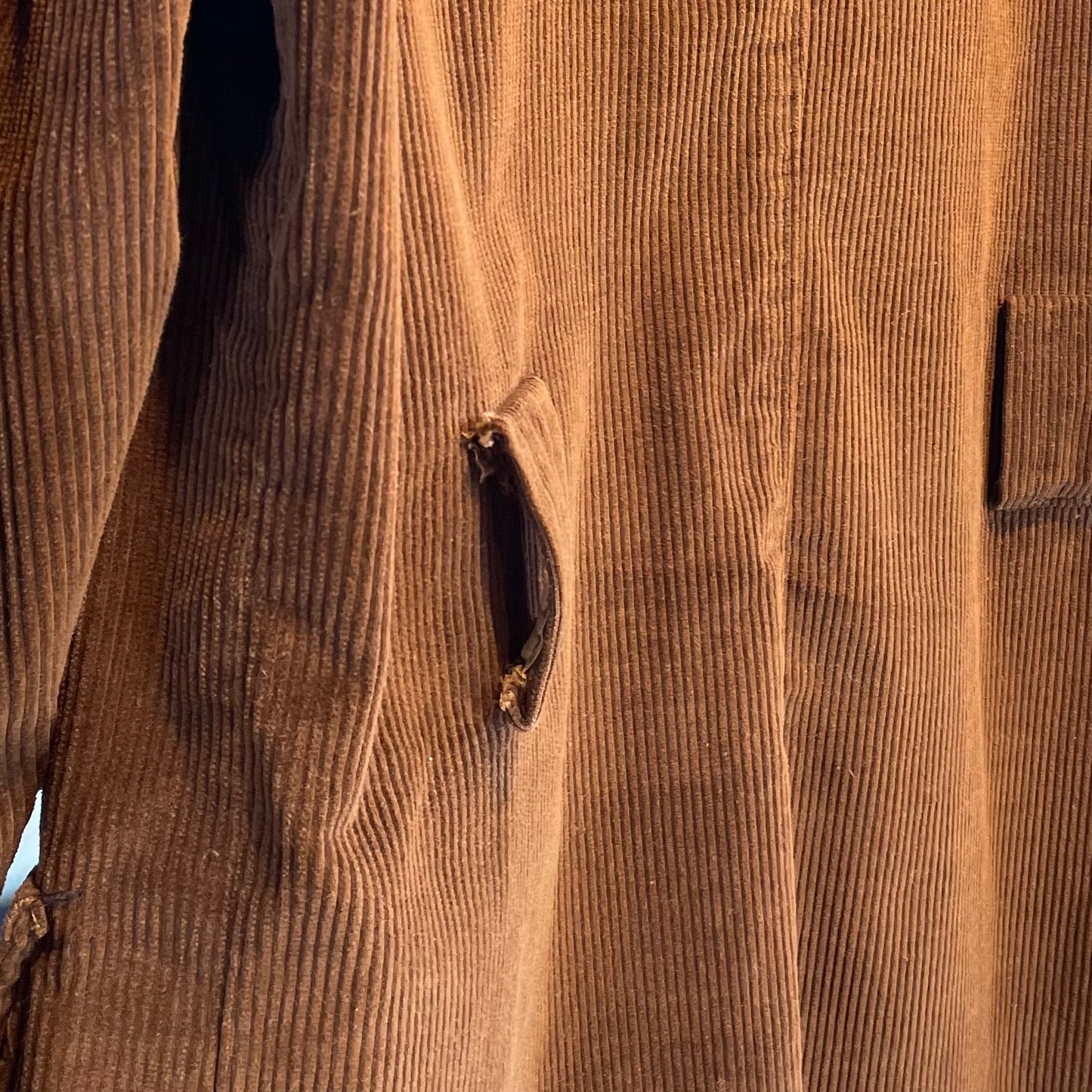 Corduroy Belt Coat Brown