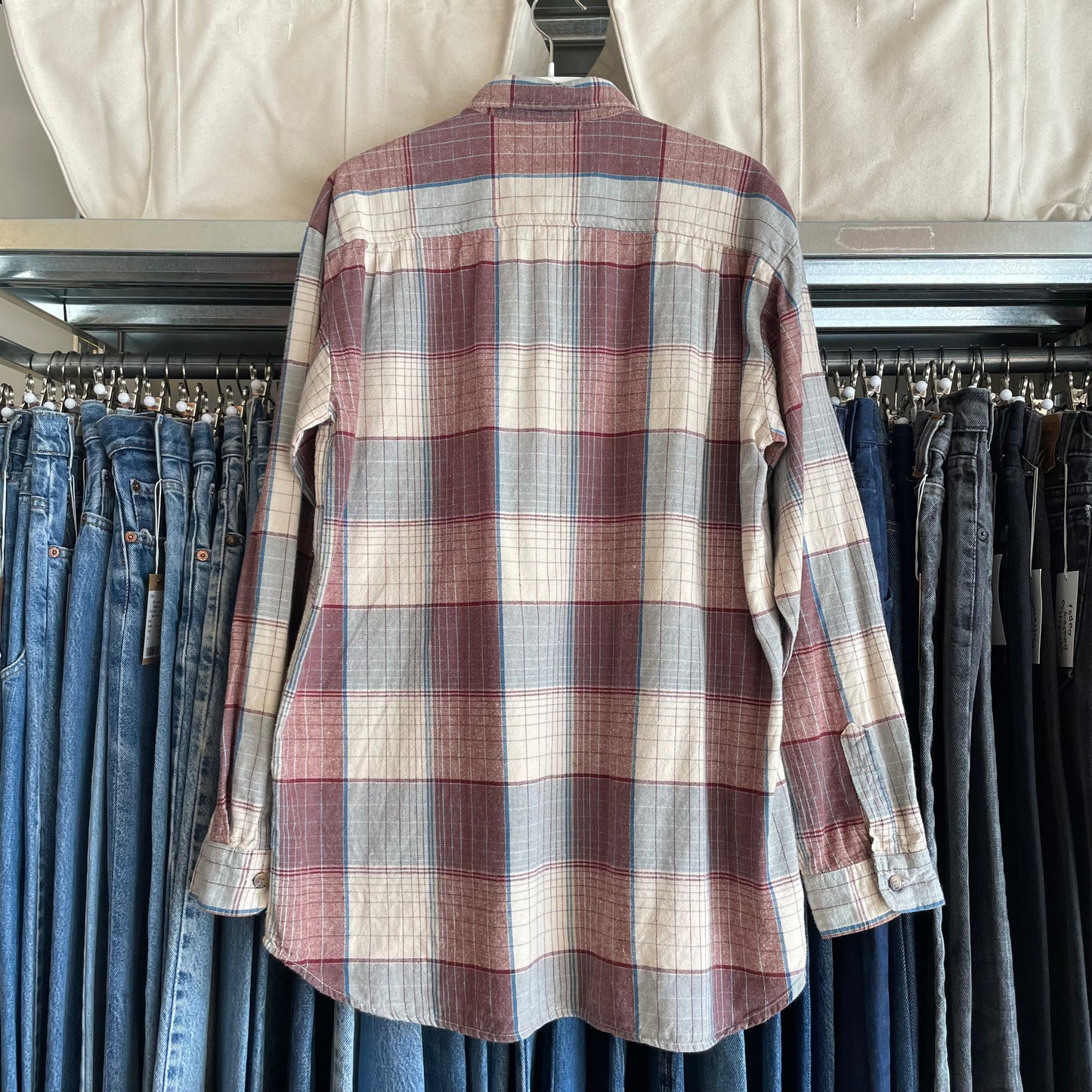 Plaid Flap Pocket Shirt Maroon
