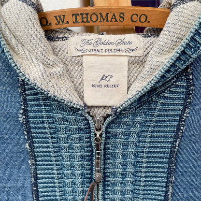 Washed Zip Hoodie Blue