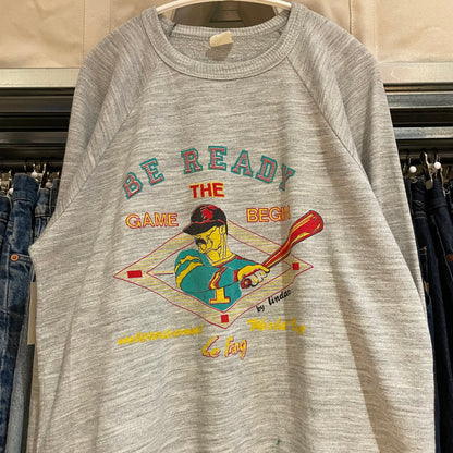 Be Ready Baseball Sweatshirt Gray
