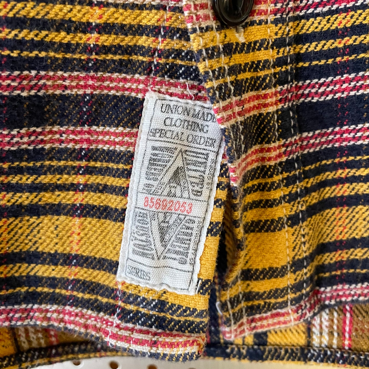 Plaid Flannel Work Shirt Yellow/Navy