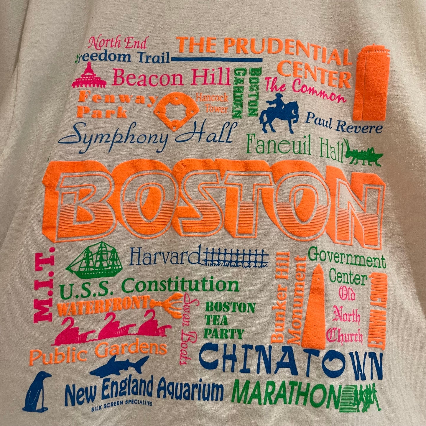 Boston Neighborhood Single Stitch Tee Neon