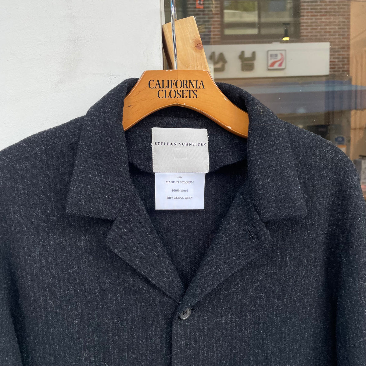 Single Breasted Wool Jacket Black