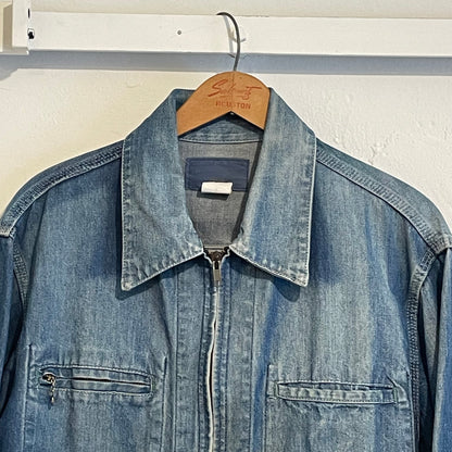 Faded Denim Jacket w/Ideal Zipper