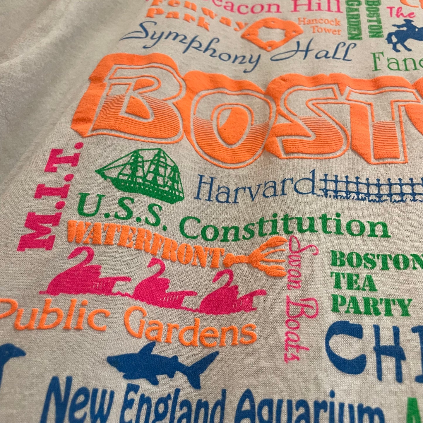 Boston Neighborhood Single Stitch Tee Neon
