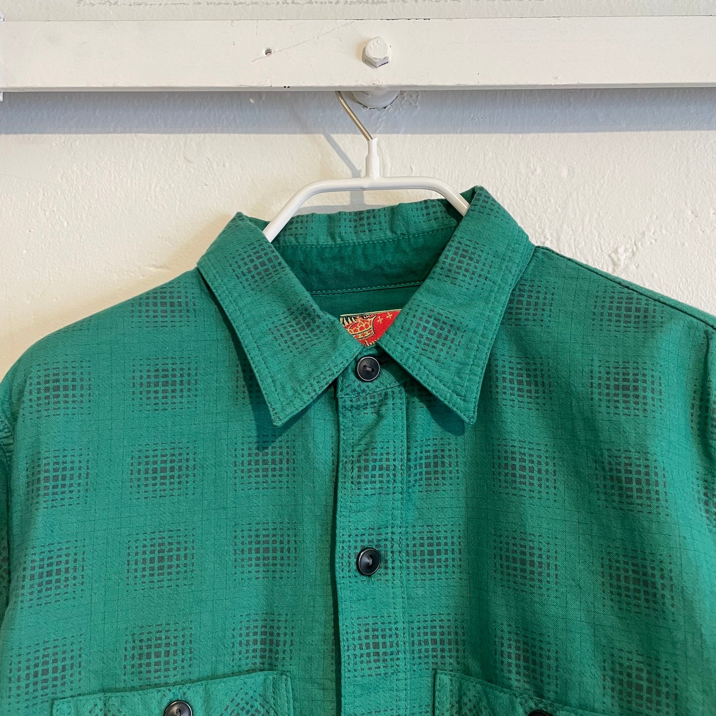 Ombre Check Cotton Shirt Green