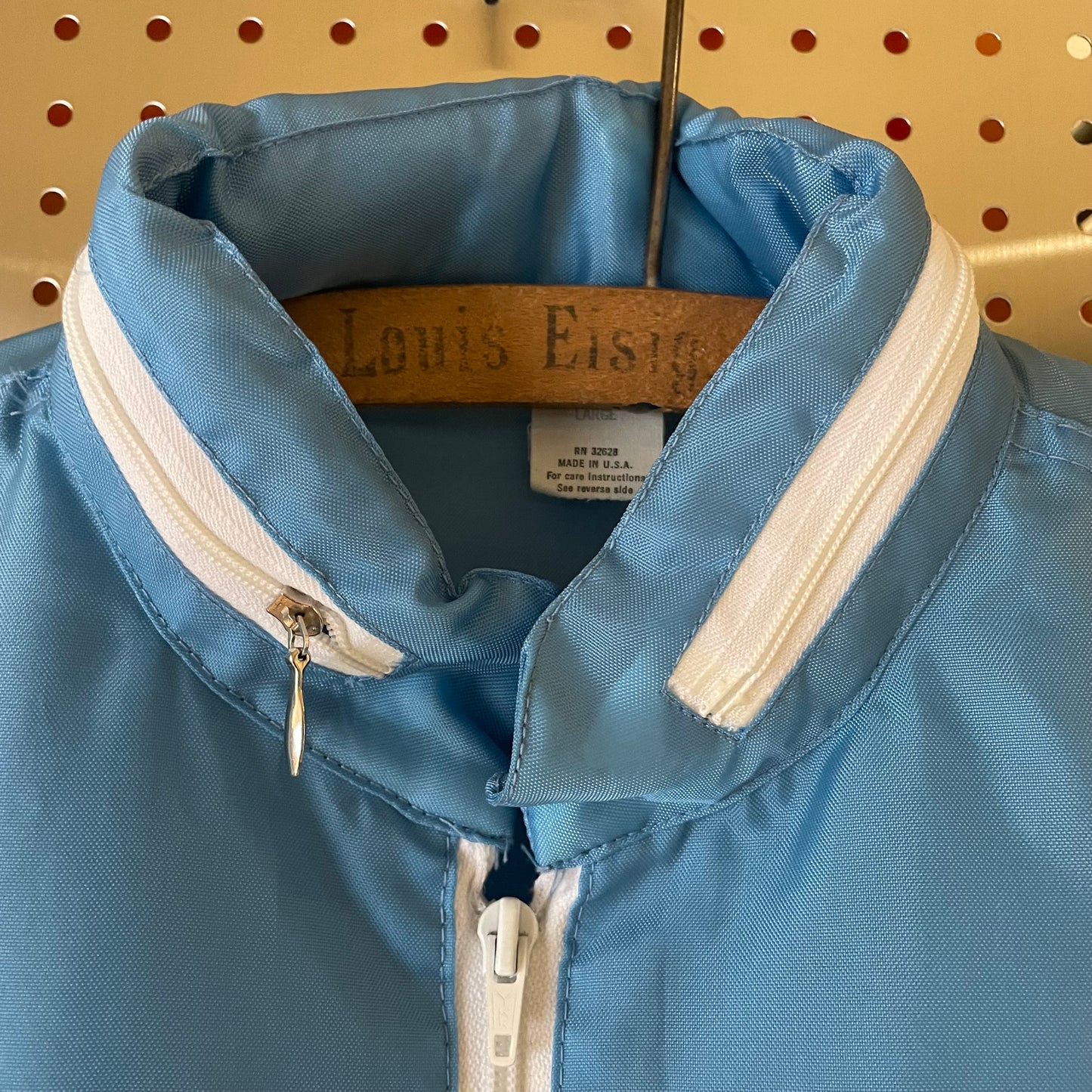 Contrast Zip Jacket Blue Nylon