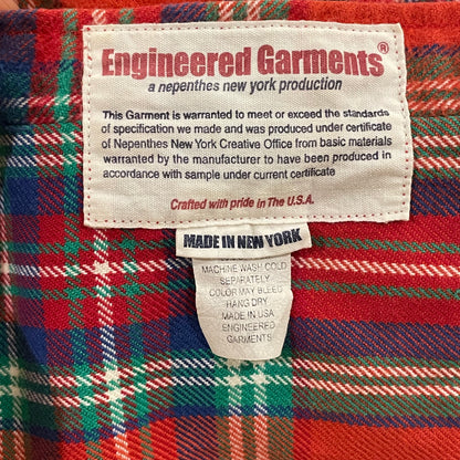 Asymmetric Pocket Plaid Flannel Red/Green