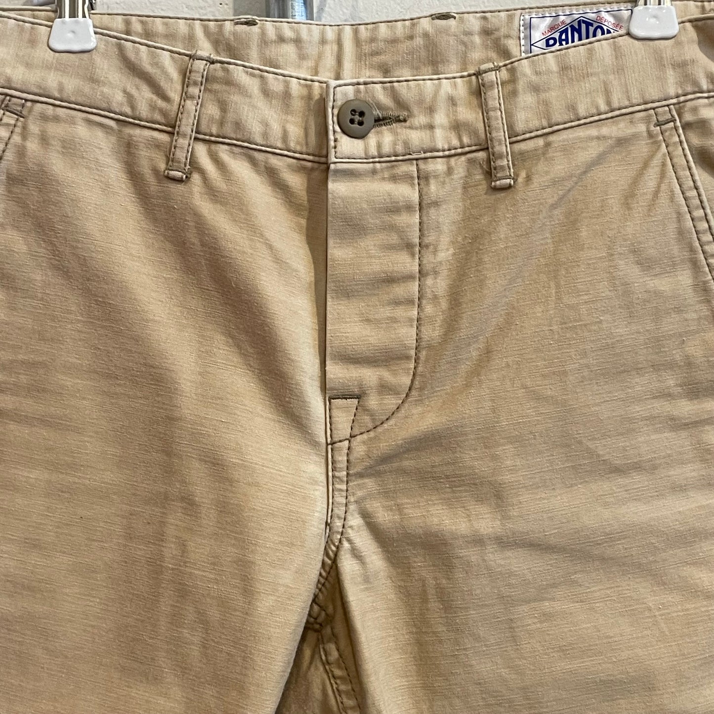 Casual Shorts Khaki Cotton Back Cinch